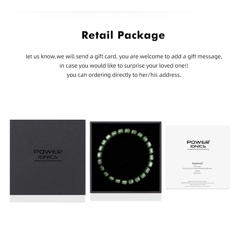 Power Ionics Men Women Natural Anions Beads Stretch Bracelet Wristband Family Lover Gifts