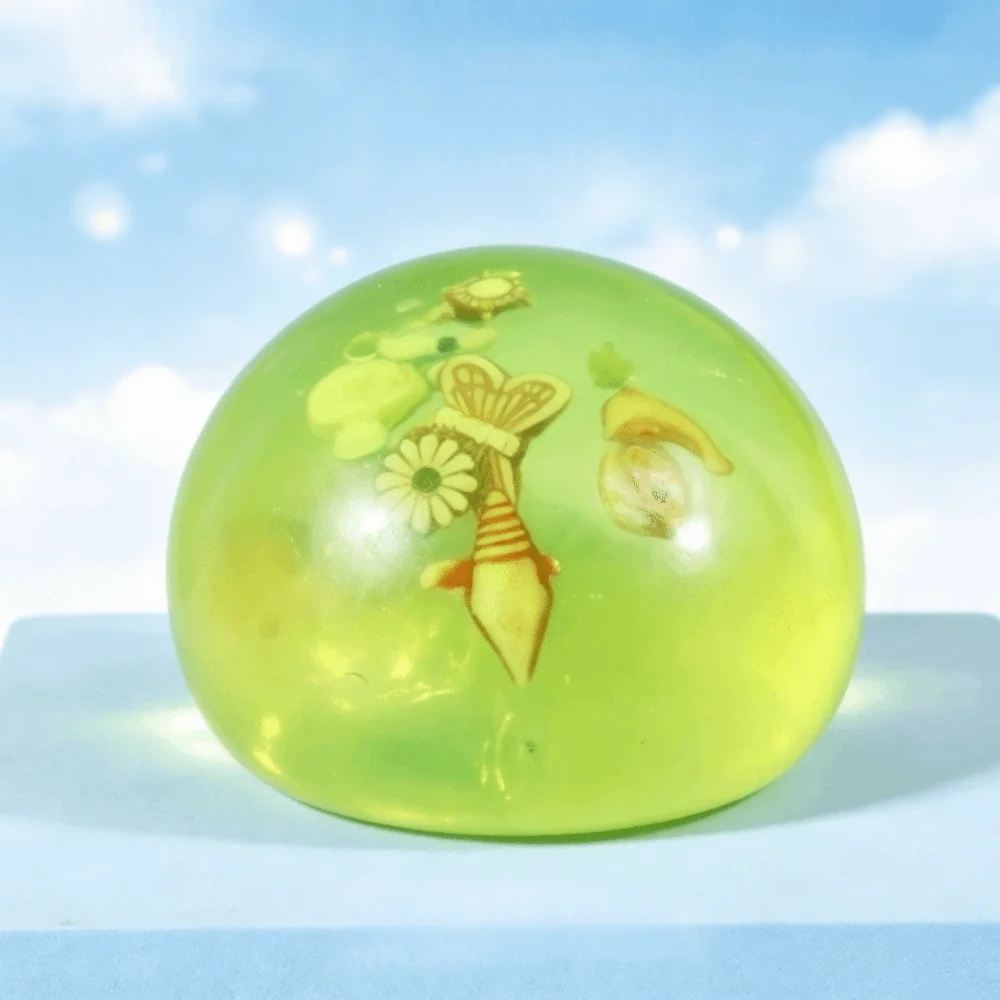 Transparent Coconut Oil Squishy Ball Slow Rising Clear Jelly Fruit Coconut Balls Squeeze Toy Ball Quick-rebound Squeeze Toy