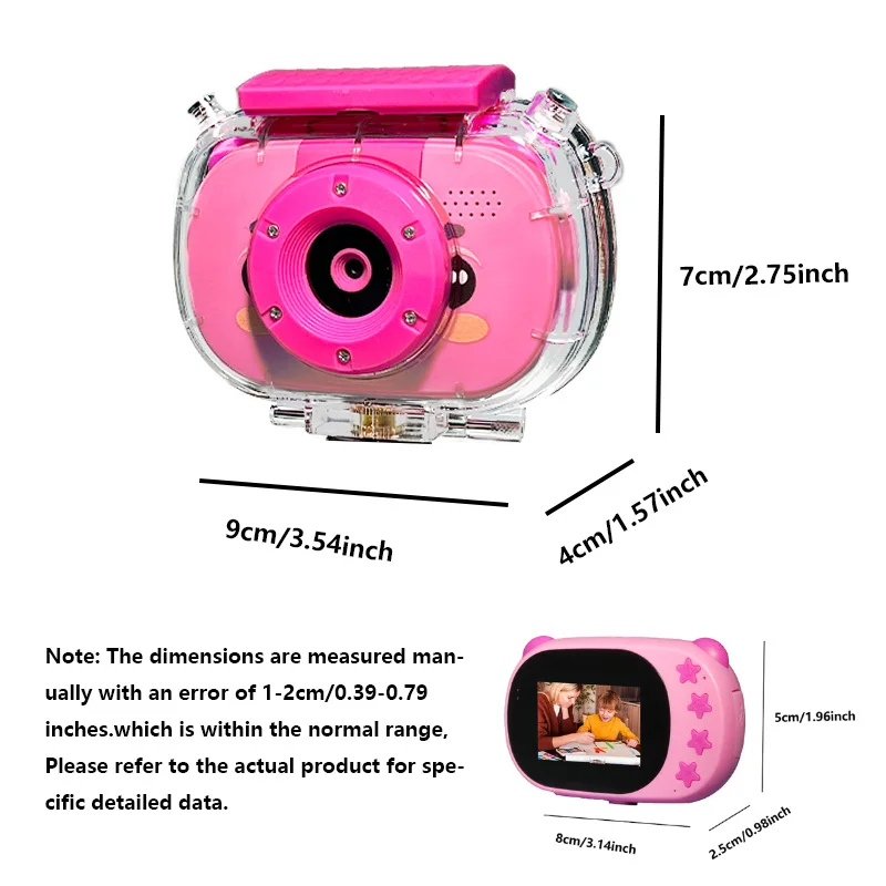 Fotocamera per bambini - Fotocamera subacquea impermeabile per bambini, regali di compleanno per ragazzi dai 4 anni in su, fotocamera digitale per bambini, giocattoli da piscina