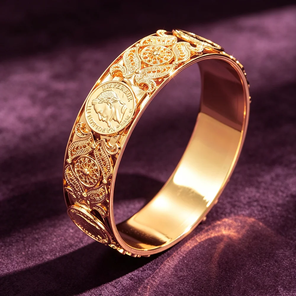 Golden Bride Hand Bouquet Holder Carved Pattern Moroccan Vintage Wristflower Ladies Accessory Wedding Party Decoration