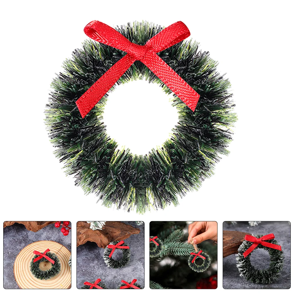 

12 Pcs Dollhouse Garland Hanging Mini Xmas Wreath Wreaths Christmas Toy Garlands Tree Toys Decorations Plastic