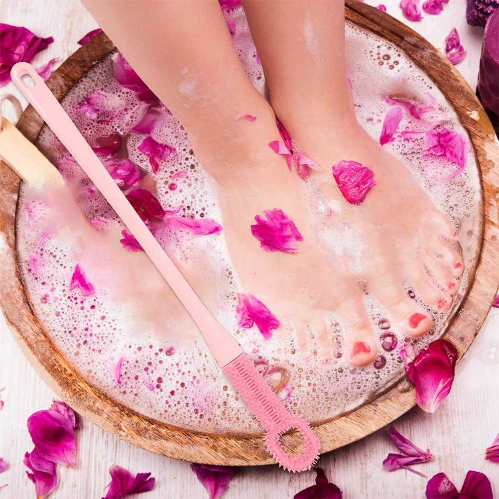 2 قطعة فرشاة تنظيف فجوة أصابع القدم أداة تنظيف لطيفة للعناية بالقدم مع مقبض طويل متعدد الاستخدام لغسيل الحمام من أجل الأوساخ الفعال