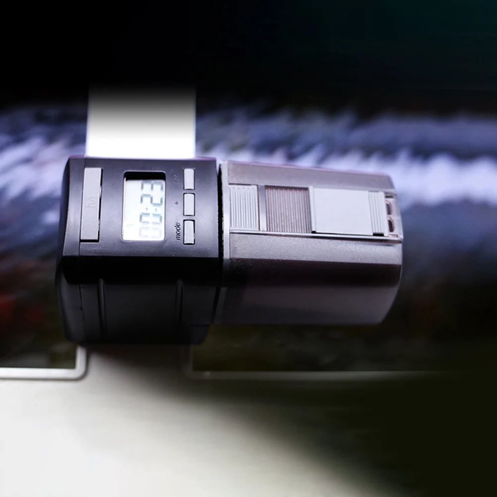 

1pc Automatic Fish Feeder Adjustable 1-4 Times Daily Lcd Control For Dry Food Granules Flakes Moisture Proof Electric Auto Food