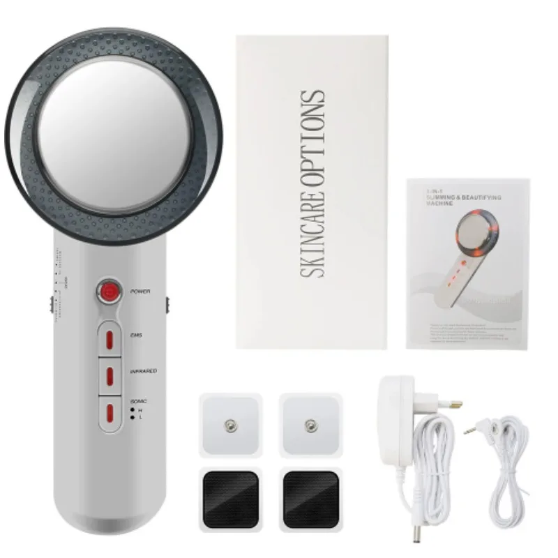 3 IN 1 EMS Ultrasound Cavitation Body Slimming Massager EMS Micro Current Weight Loss Far Infrared Facial Lifting Beauty Device