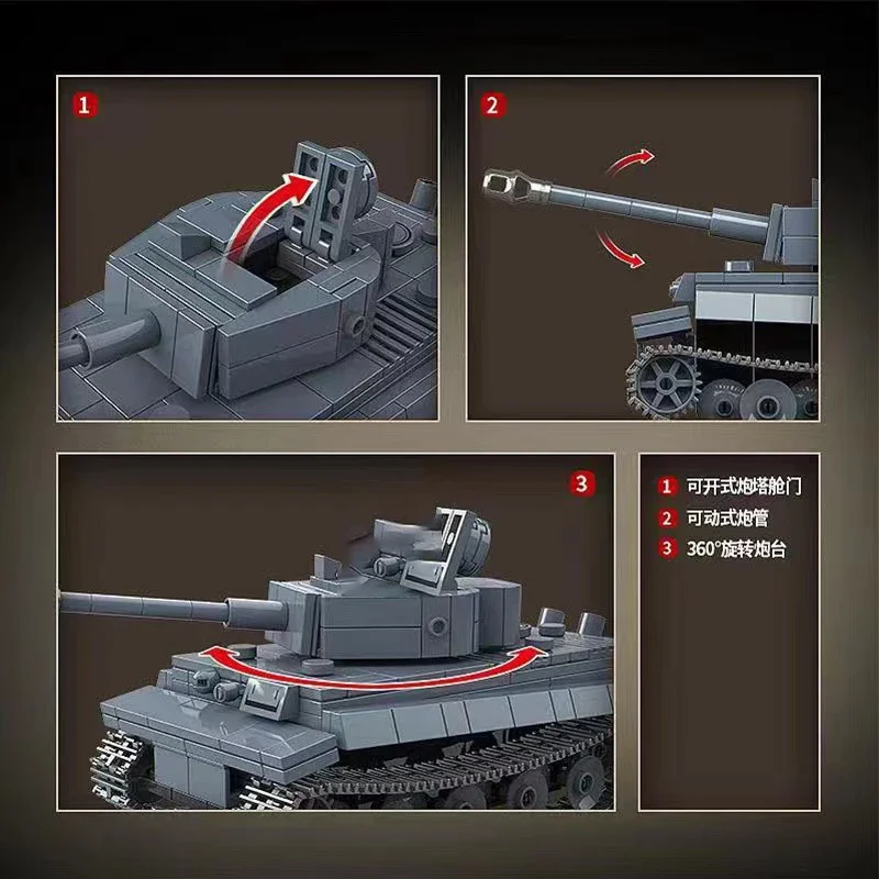 Nuevos tanques militares PanzerVI Sherman Ejército de EE. UU. Quan Guan WW2 arma de guerra soldado figura modelo bloque de construcción ladrillo chico juguetes para niños