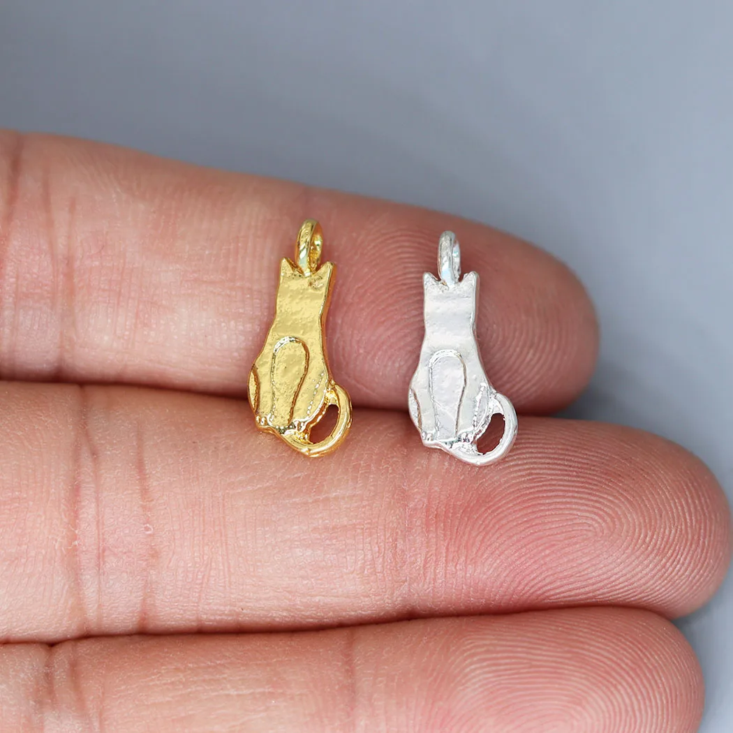 5pcs/lot Tiny Small Cat Charm for Jewelry Making fit Charm Bracelet Necklace Pendant DIY Crafts Supplier