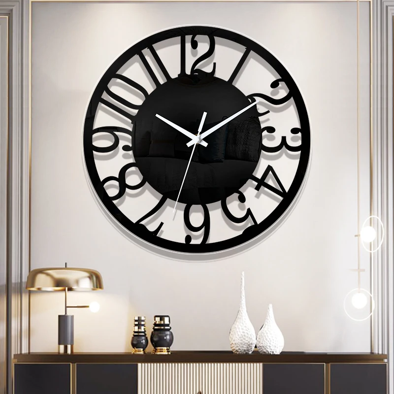 Minimalist transparent Arabic numeral wall clock suitable for living rooms bedrooms kitchens offices and holiday decorations