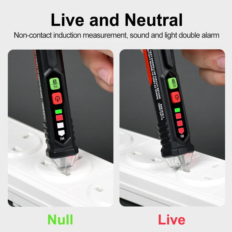 Imagem -03 - Non-contact ac Tensão Detector Medidor Smart Tester Pen 121000v Corrente Sensor Elétrico Teste Lápis Habotest-ht100