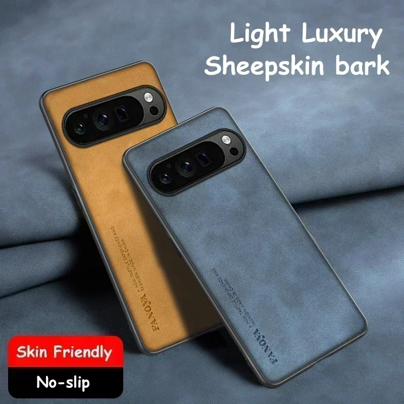 حافظة جلدية PU لهاتف جوجل بيكسل 9 8 7 برو 8A 7A 6A 6A 6 غطاء ناعم غير لامع مقاوم للصدمات أصلي مضاد للبصمة غلاف هاتف Fundas