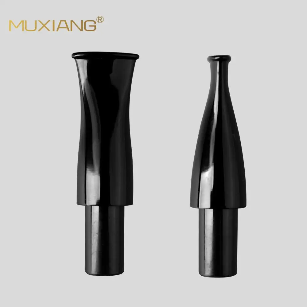 Smoking Pipe Mouthpieces Black Acrylic Mouthpiece Stem Filter Smoke Pipe Holder Curved Straight Tobacco Mouthpiece