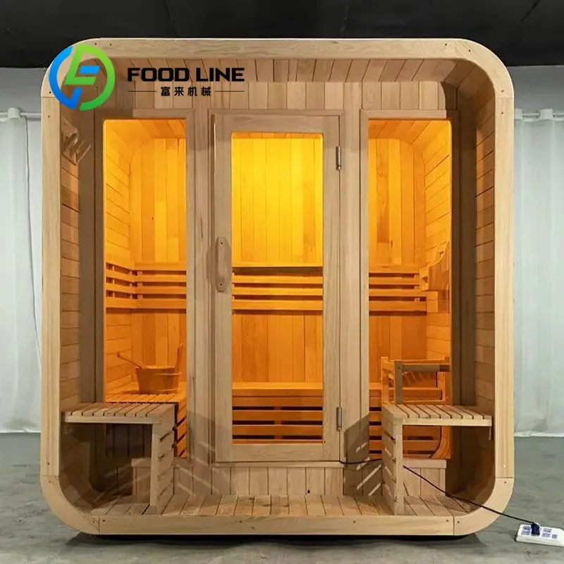 Open View Outdoor Sauna Room Transparent Window Design Combine Leisure And Sightseeing For Garden Villa Courtyard Relaxation
