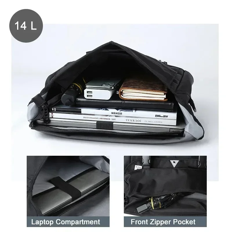 Messenger Bags For Men Waterproof Large Crossbody Shoulder Men's Hip Hop Street Cycling Travel Multilayer Antitheft Design Bags