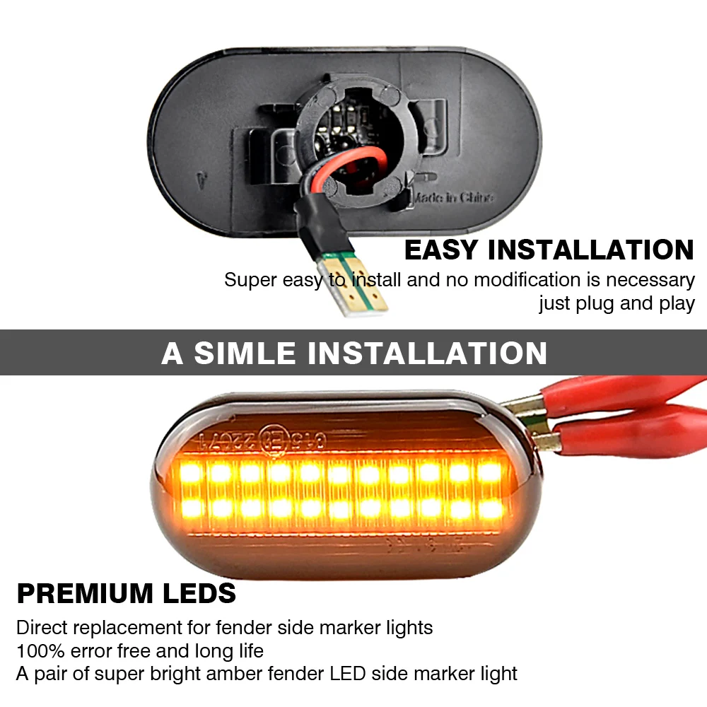 

2x Led Dynamic Turn Signal Lights Side Marker For Renault Clio Trafic Kangoo Twigo Dacia Nissan Interstar Primastar Opel MOVANO