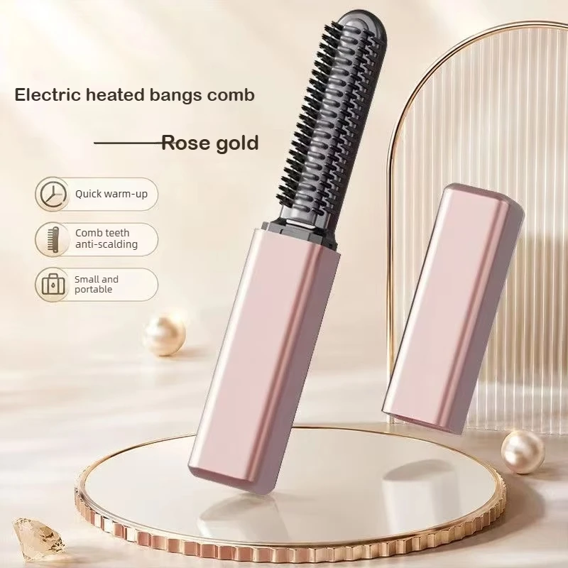 Portable Mini Straight Hair Comb Wireless Charging Curling Iron Portable Styling Electric Comb Does Not Hurt Hair