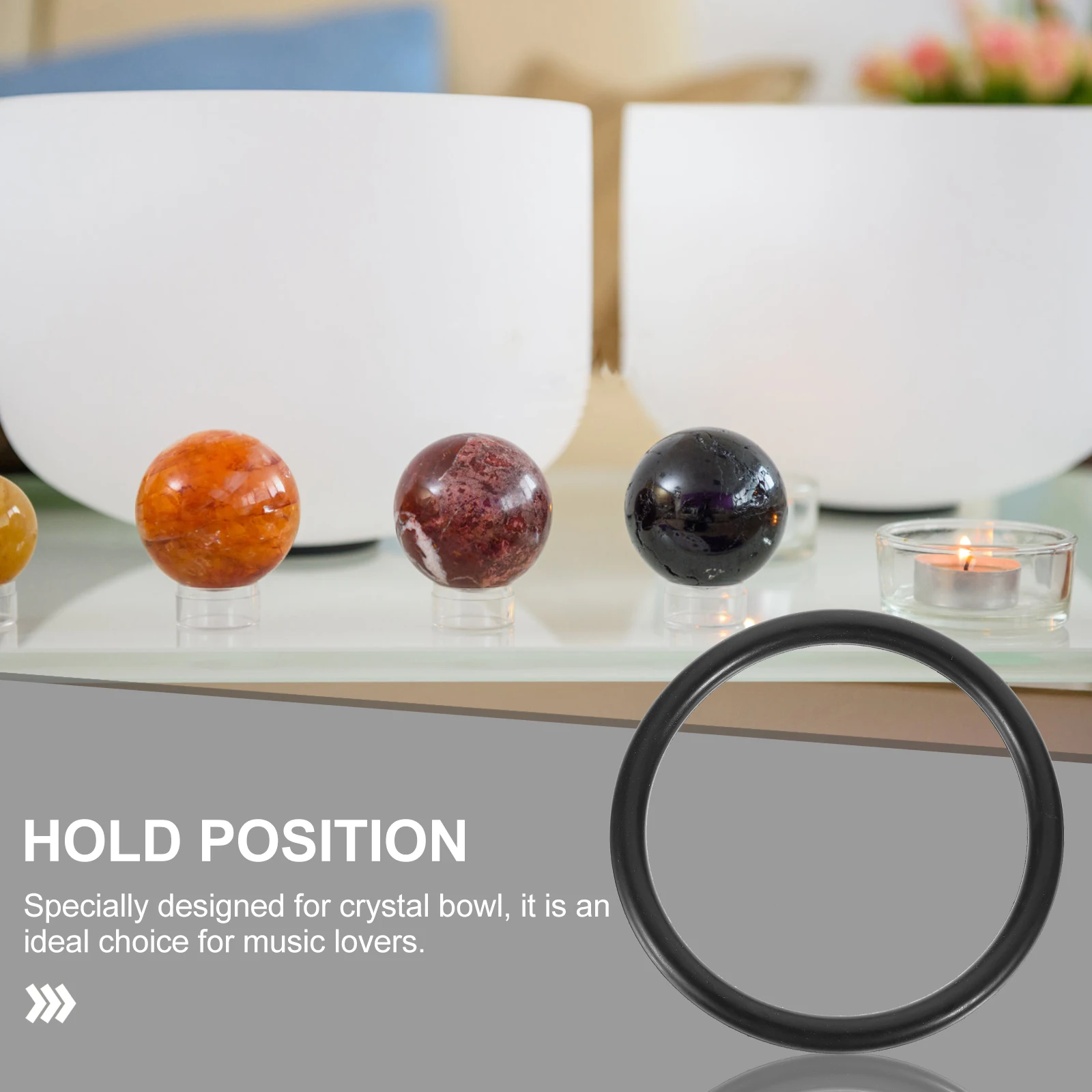 

3 Pcs Music Bowl Washer Mallets Mats Instruments Circle Supply Cushion Singing Pad Decor Agarwood Rubber High Grade