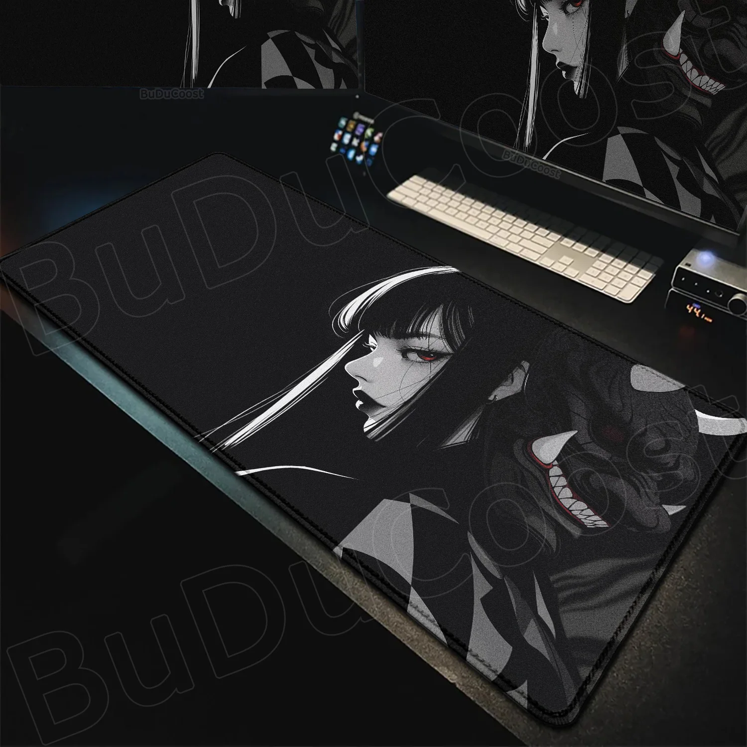 

Ghost Faced Girl Gamer MousePad XXL Rubber Mouse Mat Gaming ESports Keyboard pad Soft Print Keyboard Pad Non-Slip Desk Mouse Mat