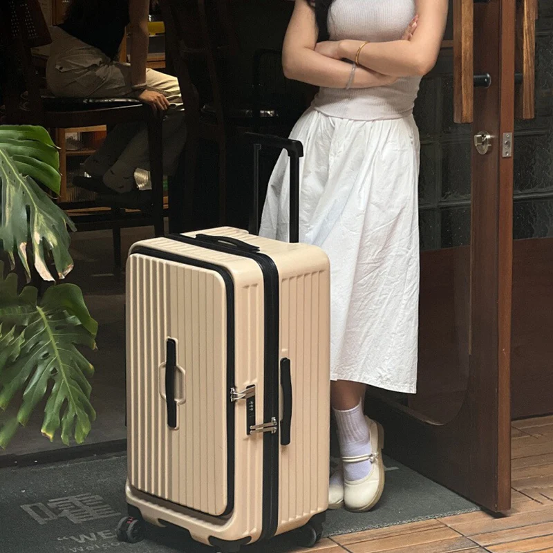 Bolsa de viaje con tapa de apertura lateral para mujer, nueva bolsa de viaje de embarque de 20 pulgadas, para hombre, 28 pulgadas, gran capacidad, quinta rueda, Ca de viaje