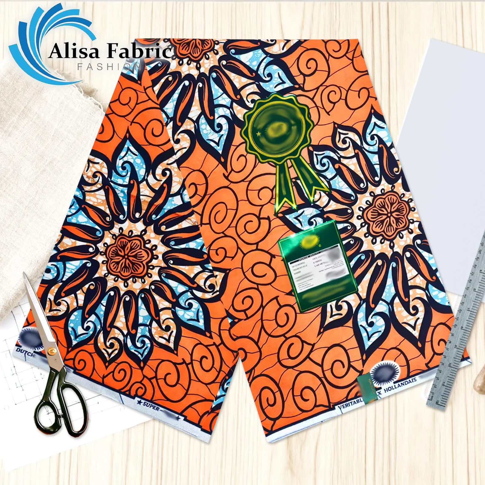 

Модная суперткань, африканская восковая ткань, 100% хлопок, Анкара, 6 ярдов, оптовая продажа, кутюр для африканских платьев Анкара