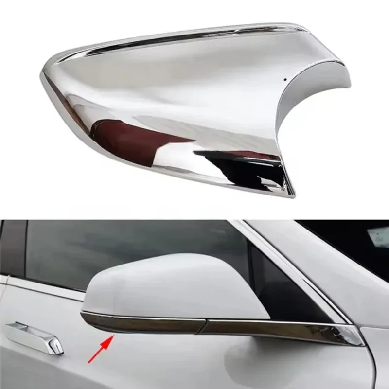 For Tesla Model S 2012-2021 Chrome Rearview Side Door Wing Mirror Shell Bottom Cap Lower Holder Cover 2148.3005 2148.3006