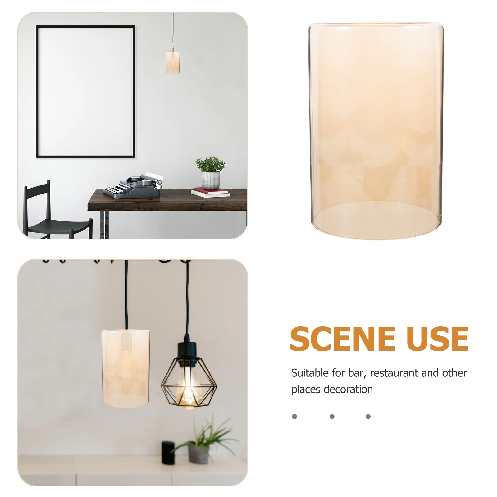 3 قطعة ظلال مصابيح زجاجية كهرمانية أنيقة قلادة تركيب المصابيح استبدال اسطوانة أباجورة ظلال زجاجية لتركيبات الإضاءة