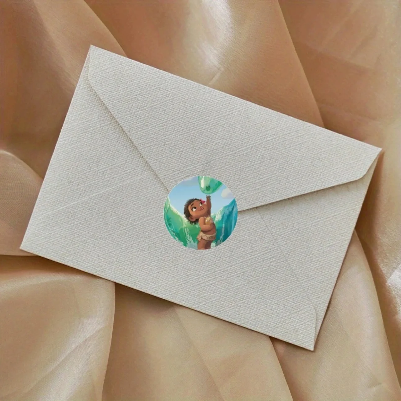 500 adesivi a tema Moana in rotolo, decorativi fai da te per diario, bottiglia d'acqua, buste, cancelleria, regalo per bambini