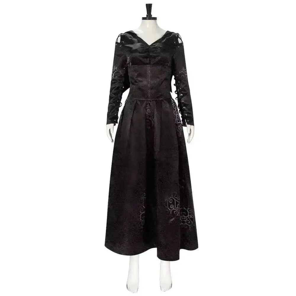 

Bellatrix Cosplay Costume Adult Women Black Long Dress Suit Movie Halloween Outfit Uniform Party Disguise Roleplay Carnival