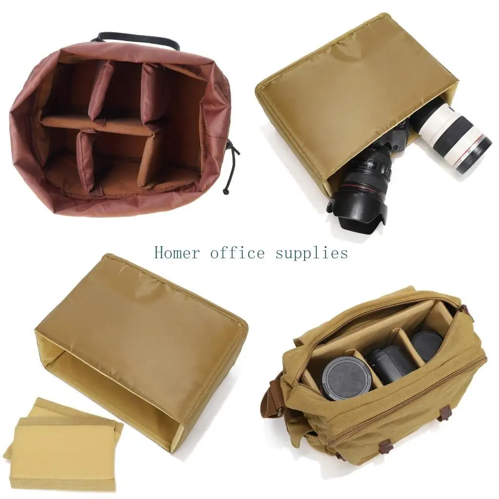 K43B Thick Padded Camera Insert Case Removable Insert Partition Photography Bag Shockproof Divider Organization Camera Bag