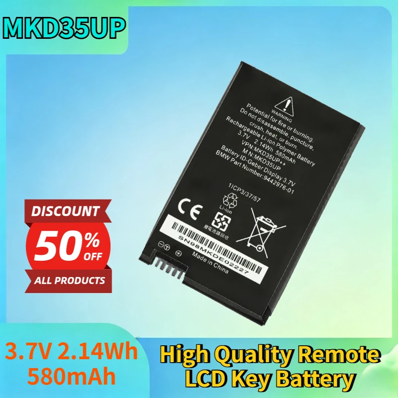 

New MKD35UP 3.7V 2.14Wh 580mAh Li-ion Battery for BMW X3 X4 X5 X6 X7 530Le 730 740 745 760LI 9442976-01 Remote LCD Key Battery