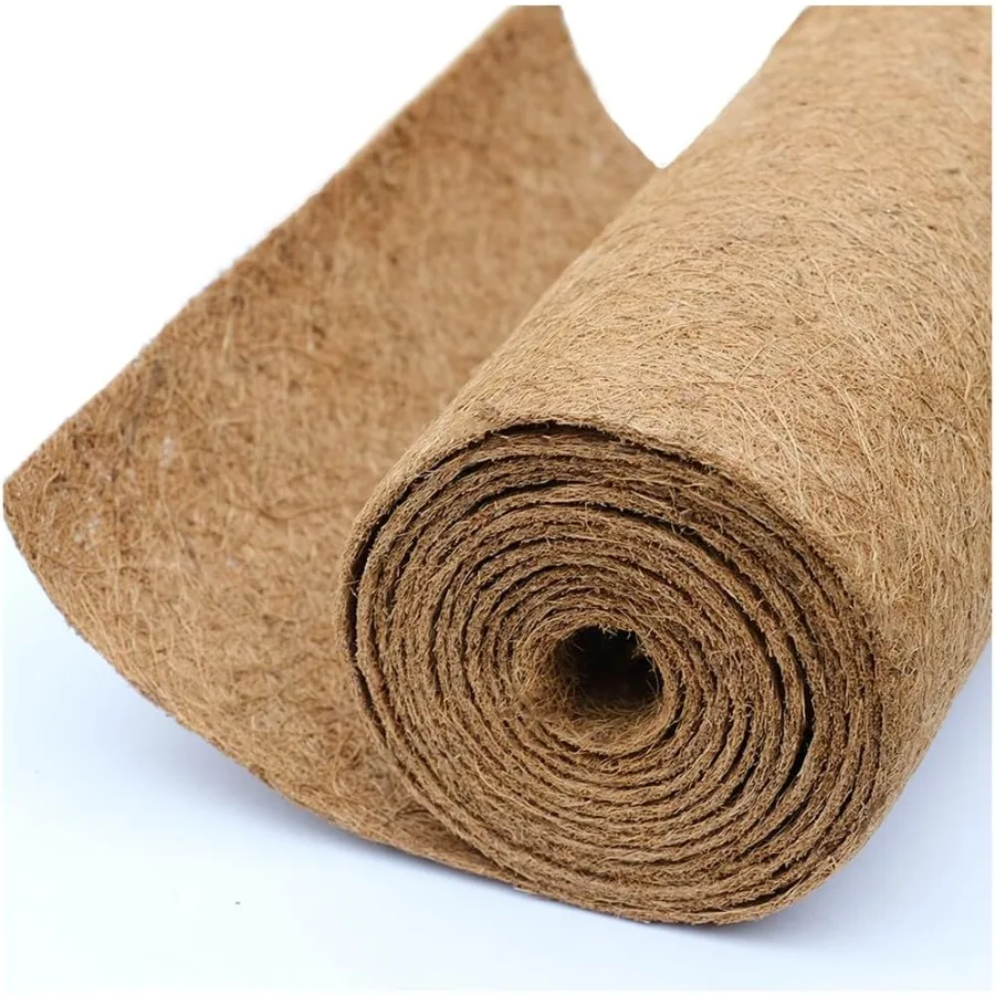 

Coco Coir Liner Yarrdfir 16x80 inch Natural Coconut Liners for planters Flower Basket Natural Coconut Fiber mat Garden Dration