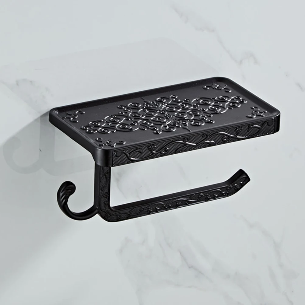 

Rustic European Wall Mounted Toilet Paper Holder Golden Bathroom Tissue Rack Napkin Storage Shelf Hook Decorative ganization