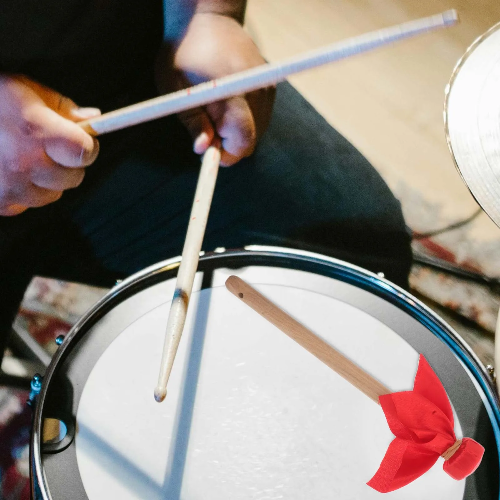 

Gongs and Drumsticks Chinese Mallets Accessories Percussion for Kids Hammer Wood Bass Decorative