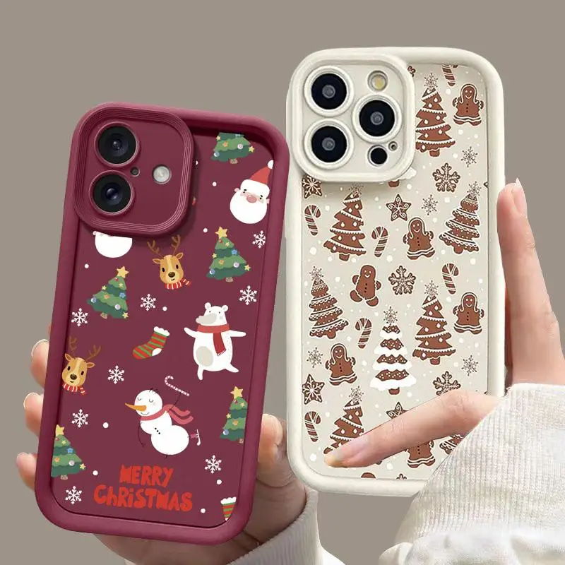 Cute Elk Deer Christmas Tree Silicone Case for Google Pixel 9 8 7 Pro 5G Pixel 7A 8A 9 Pro XL Cartoon Soft Shockproof Cover