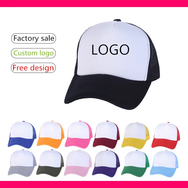 Custom trucker hats Foam polyester sports baseball caps Logo print embroidery leisure hats caps for adult men women gorros