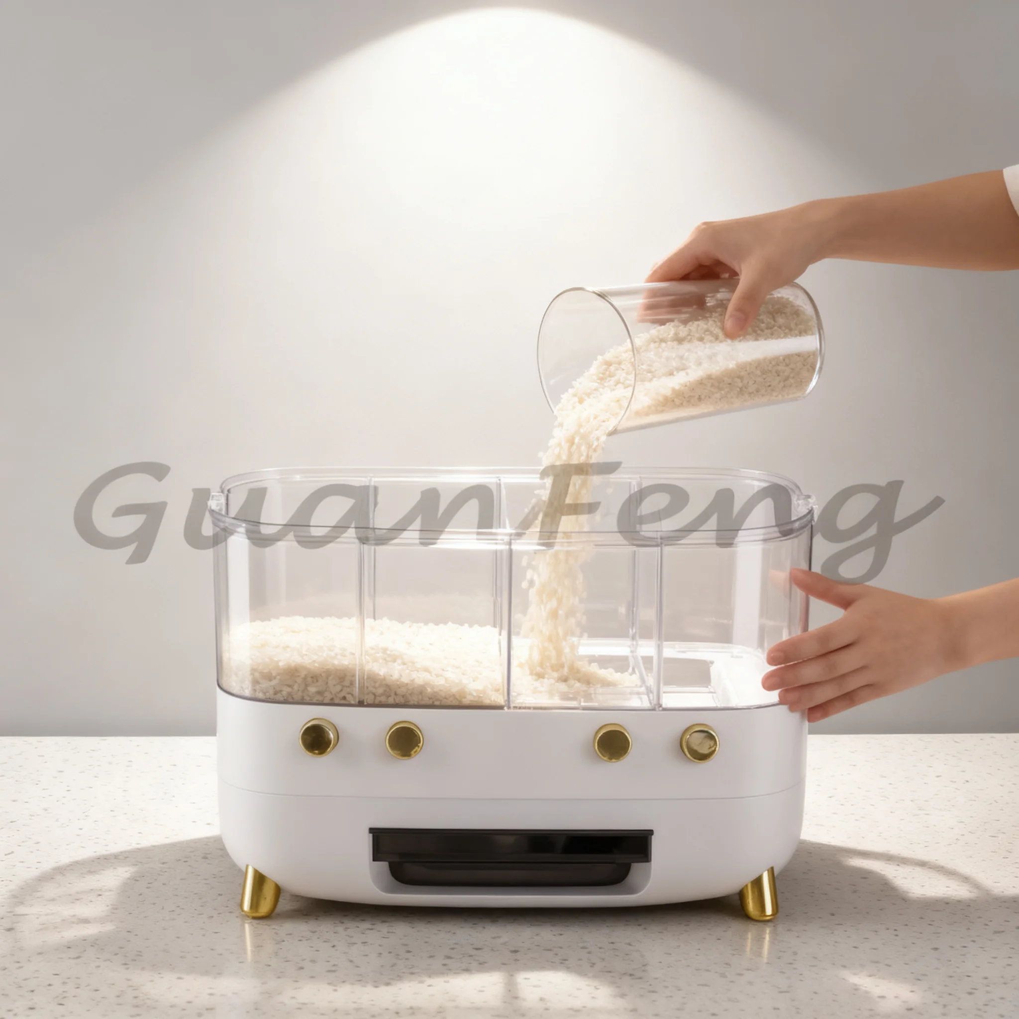 Plastic Wall Mounted Dry Food Dispenser, Grain Cereal Rice Storage Container Box for Kitchen Organization