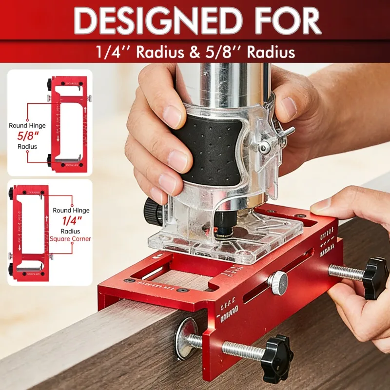 Aluminum Alloy Hinge & Door Lock Hole Locator, Door Hinge Installation Kit, Woodworking Hole Drilling Positioning Jig Tool
