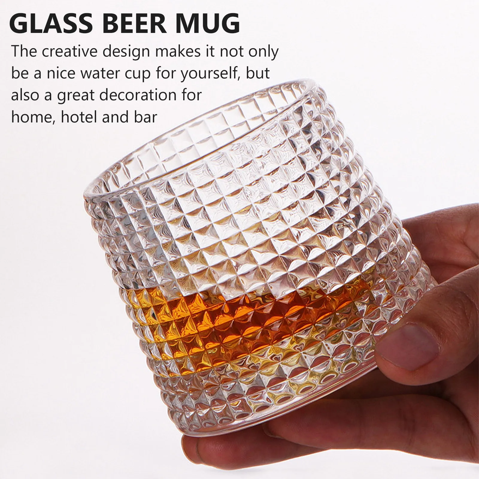 Whiskey Glass Thick Bottom Tasting Cup for Red Wine Spirits Bar Home Sturdy Stable Drinkware