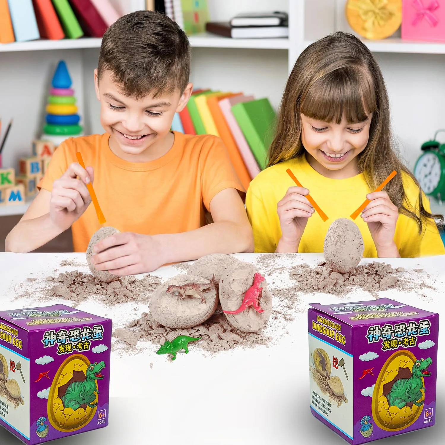 Simulation Dinosaur Fossil Tyrannosaurus Rex Toy Model Kids Digging Treasure DIY Archaeological Excavation Dinosaur Egg Toys