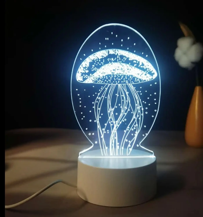 Casa inteligente luzes de controle remoto colorido água-viva led mesas lâmpada luz da noite para crianças decoração do quarto