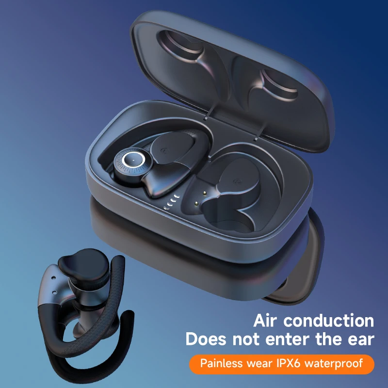 Bluetooth Earphones Wireless Headphones with Mic Air Conduction Ear Hook Headset Noise Cancelling Earbud for Xiaomi iPhone