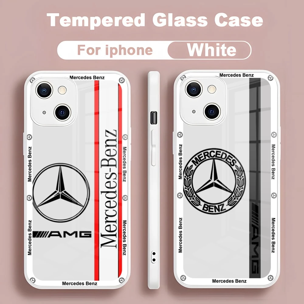 Sport-Benz-Car-Mercedes-AMGs phone case for Iphone 15 14 13 12 11 Pro Max X XS XR 7 8 Plus SE Paint Glass Mobile Phone Case