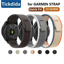 22mm 26mm Nylon Strap for Garmin Tactix 8 Fenix 9 8X 7 7X Pro 6X 5X Plus Enduro 3 2 Bracelet Watchband Replacement Wristband
