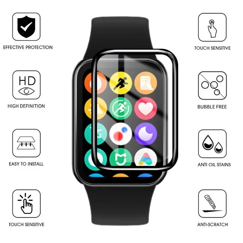 For Xiaomi Mi Band 8 Pro 3D Curved Soft Film Full Cover Protective Screen Protector for Mi Band8 Pro 8Pro Not Tempered Glass