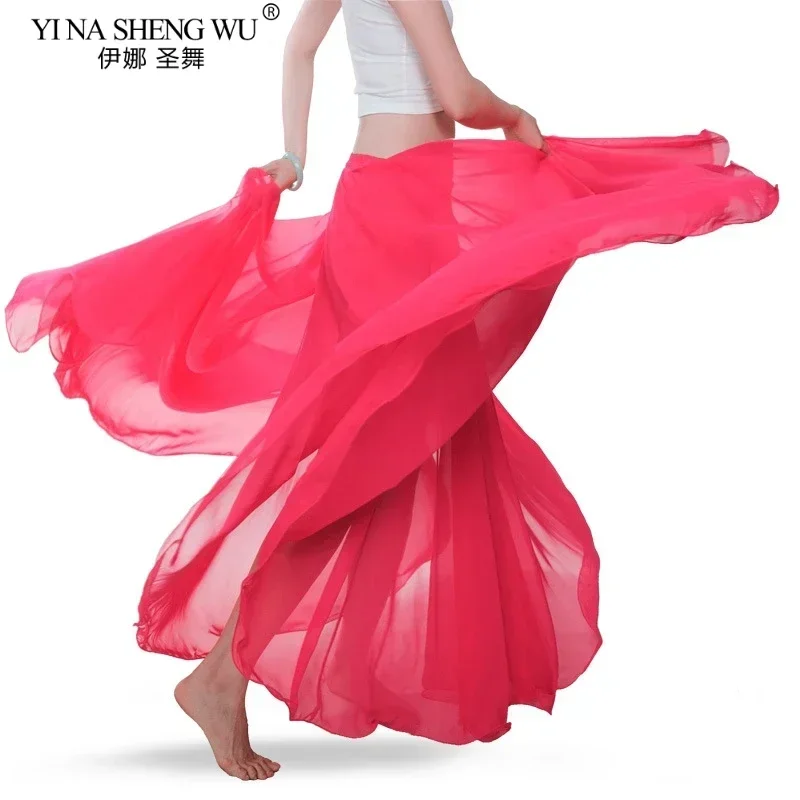 Belly Dance Costume Chiffon Skirt  Performance Stage Elegant Bellydance Wear Wrap Long 720 Degrees Big Swing Skirt  Sexy Women