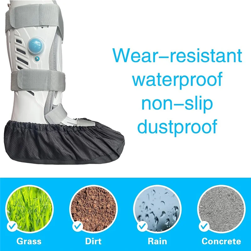 AT02-2 Pcs Air Cam Walking Boot Covers,Fracture Cast Boots Shoe Covers For Broken Foot Ankle Recovery With Waterproof