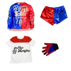 Harley Girls Squad Monster Shirt Quinn bedruckte gedruckte Jacke Hose Suicide Quinn Cosplay Halloween Kostüm 8 Haupthandtuch Shea - №6