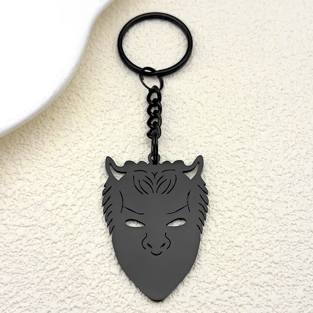 شبح قبل الميلاد مجهول الفولاذ المقاوم للصدأ كيرينغ للنساء الرجال الفولاذ المقاوم للصدأ الغول الفرقة البابا الفخري رمز مفتاح سلسلة مجوهرات هدية