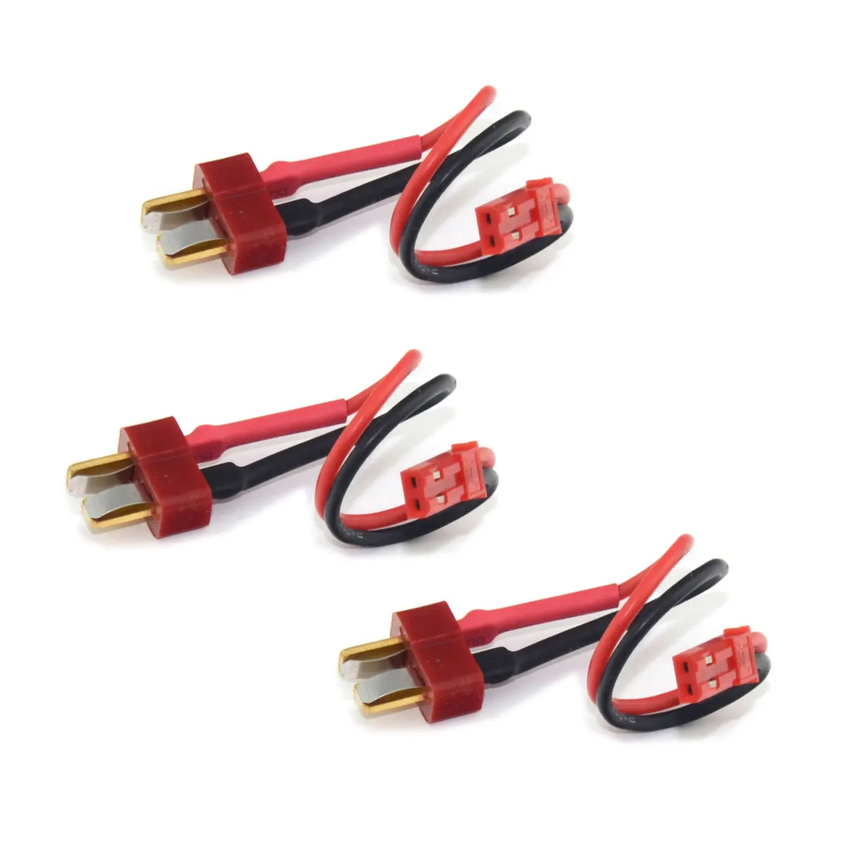 3Pcs T-Plug (Deans Style) Male To JST Adapter with 10CM 22awg Wire for Rc Lipo Battery Helicopter Quadcopter Multirotor