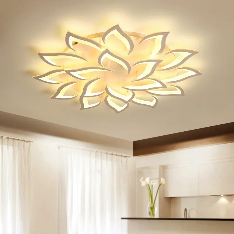 Modern Minimalist Acrylic LED Ceiling Light, Dimmable Flush Mount Lamp for Living Room, Bedroom & Study