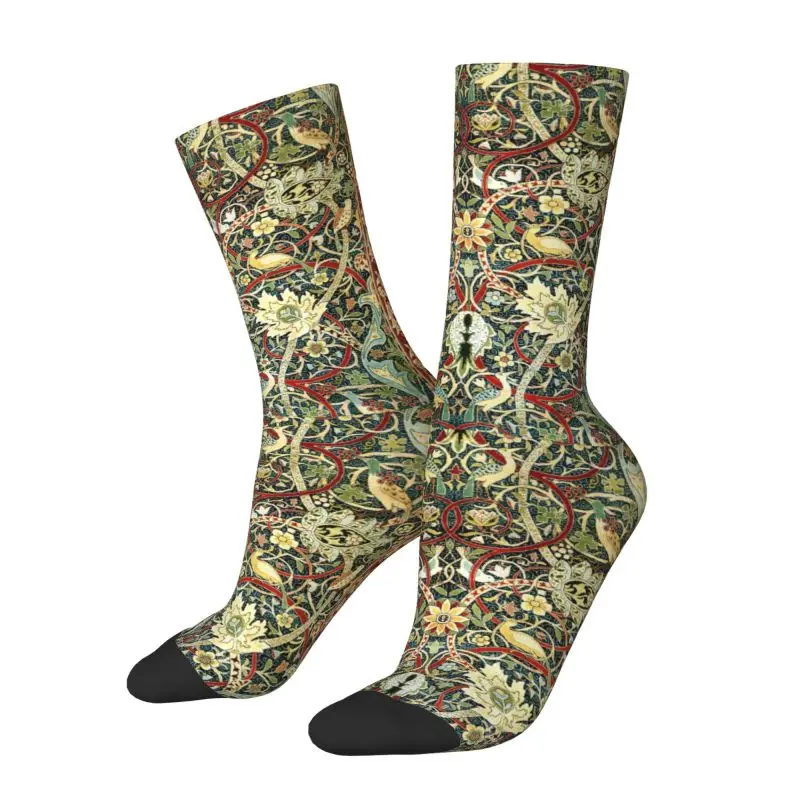 William Morris Bullerswood Antique Rug Print Men Women Crew Socks Unisex Novelty 3D Printed Dress Socks