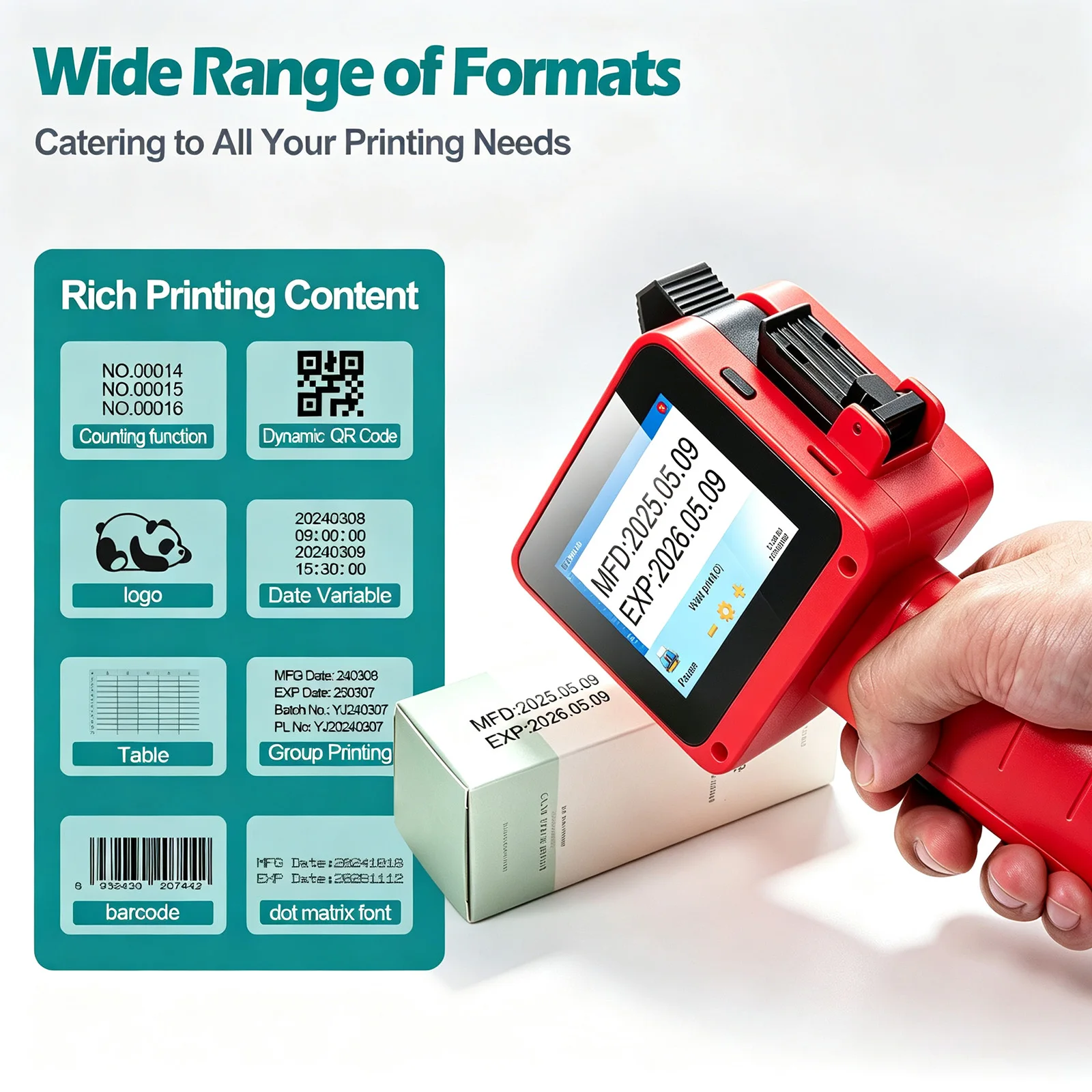 Detachable Integrated Handheld Inkjet  Printer 12.7mm Industrial Grade Portable Coding Machine for Business And Office Use